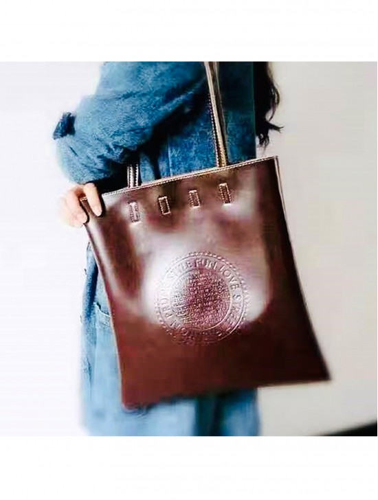 Solid Colour Glossy PU Tote Bag 